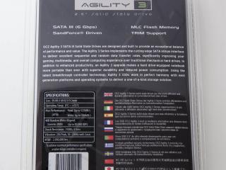 OCZ Agility 3 90GB - popisky na zadní straně obalu