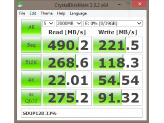 SanDisk Ultra Plus 128GB - CrystalDiskMark - 33%