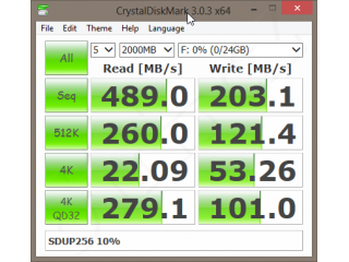SanDisk Ultra Plus 256GB - CrystalDiskMark - 10%