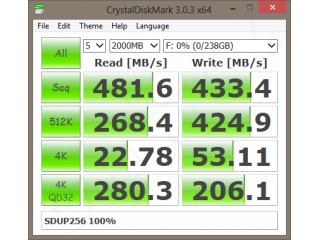 SanDisk Ultra Plus 256GB - CrystalDiskMark - 100%