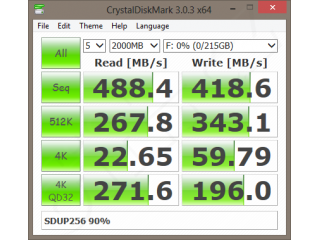 SanDisk Ultra Plus 256GB - CrystalDiskMark - 90%