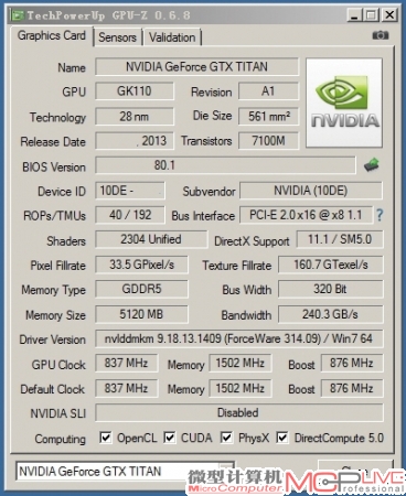 GeForce GTX 780 první testy - GPU-Z