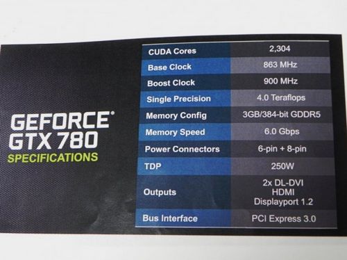 GeForce GTX 780 specifikace slajd