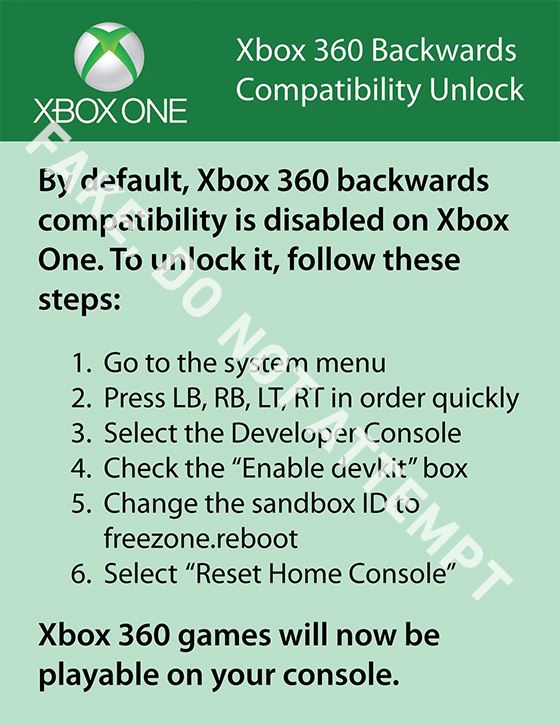 Xbox One brick-trick