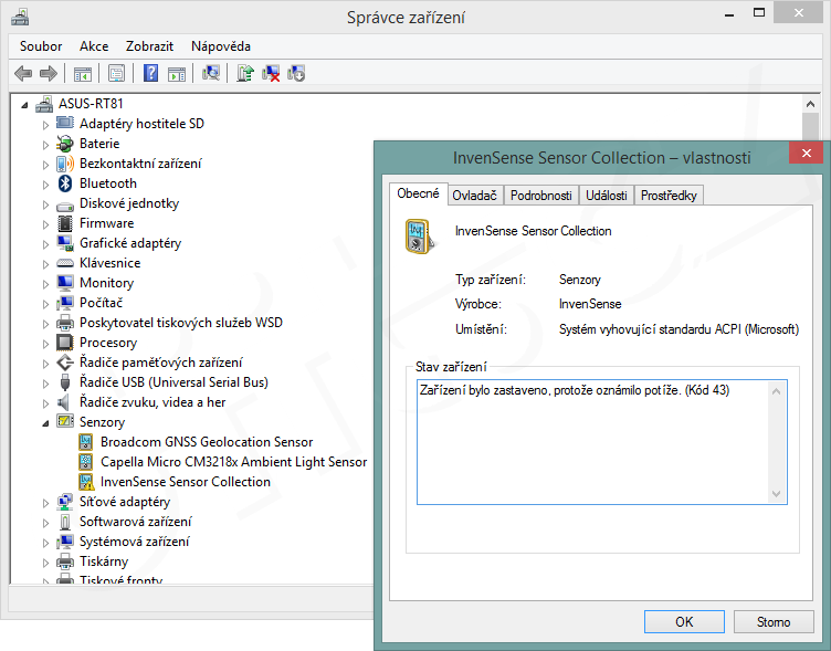 invensense sensor collection driver asus