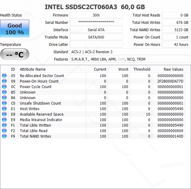 Intel SSD 330 Series - CrystalDiskMark - po 1. dni