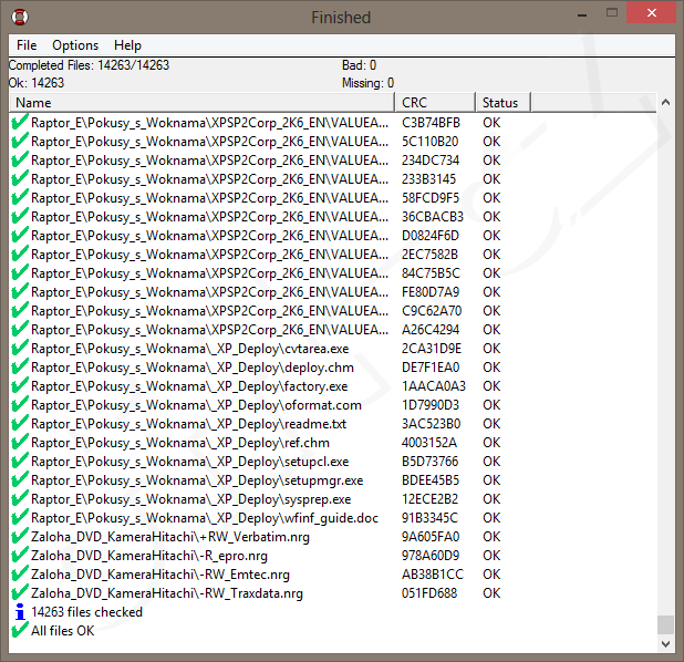 Kontrola nahraných souborů na „zhuntovaném“ SSD (24. 4. 2013)