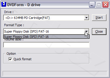 Panasonic LF-D101 - formátování Panasonic BD Driverem ve Windows XP x64