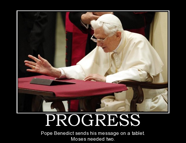 papež Benedict s tabletem vtip