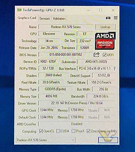 Amd Radeon Rx 570 Gpu Z Specifications