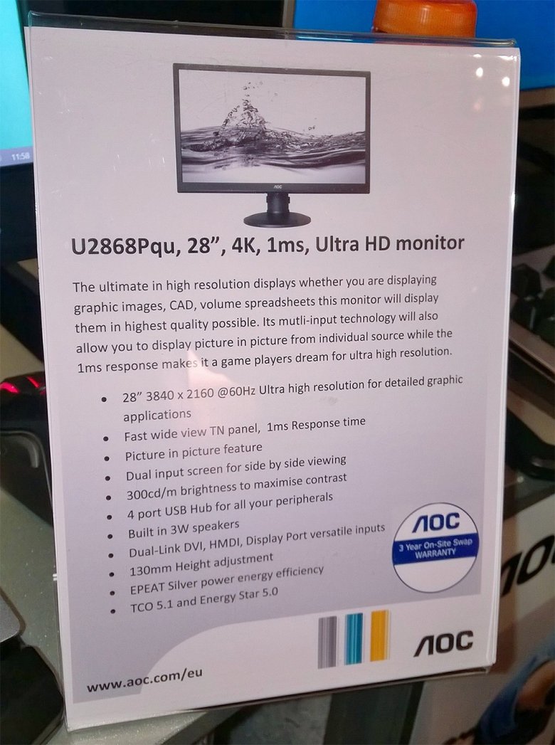 Aoc U 2868 Pqu Specs