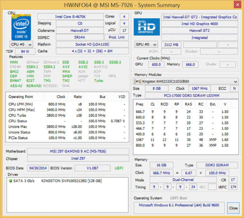 Core I 5 4670 K Msi Z 97 Haswell Hwi 64