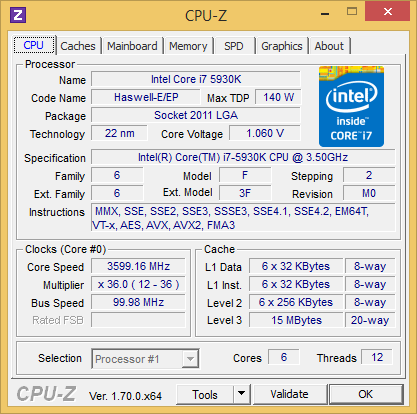 Gigabyte X 99 Intel 5930 K Cpuz 01