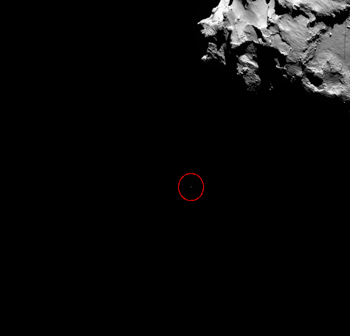 Philae Descending To The Comet Wide Angle View Node Full Image 2