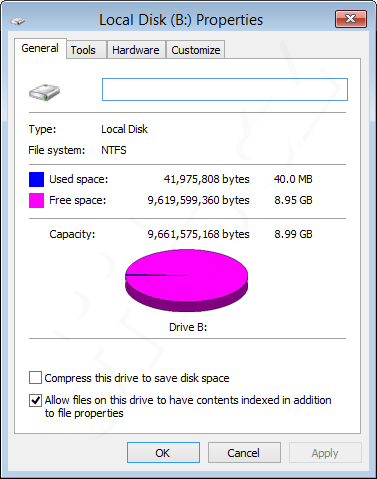 Prazdny Cerstve Zformatovany 9 Gb Diskovy Oddil
