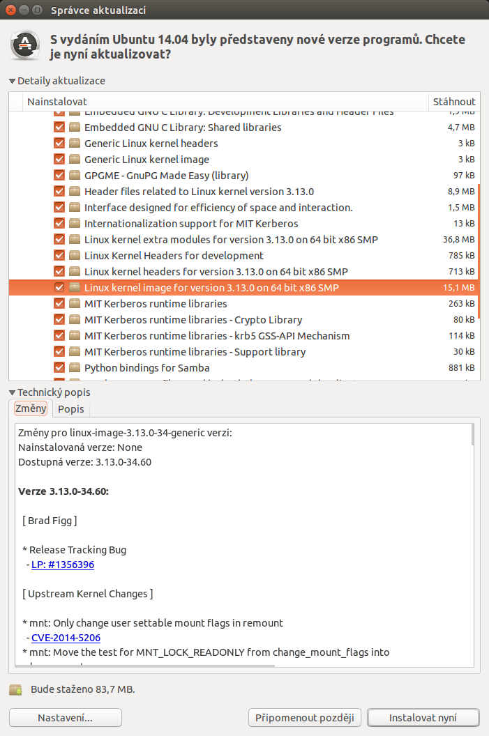 Ubuntu 1404 Aktualizace 2