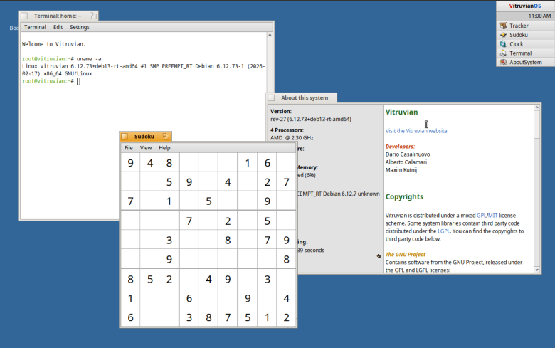 Desktop a aplikace VitruvianOS
