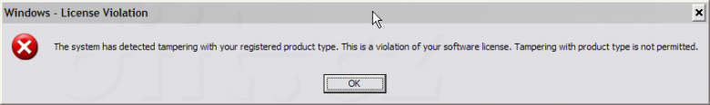 Windows License Violation