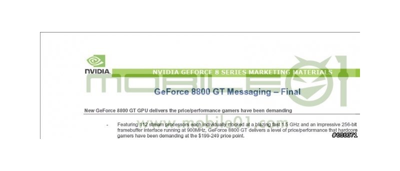 Informace o GeForce 8800 GT