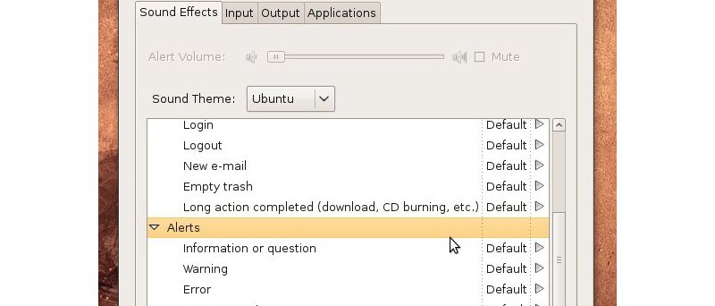 GNOME Sound Preferences