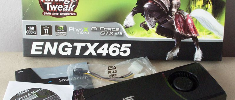 GeForce GTX 465, obsah balení Asus