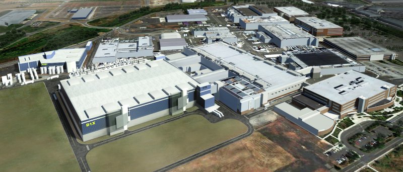Nákres plánované továrny Intelu D1X v Oregonu