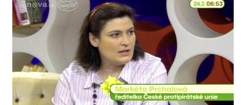 Markéta Prchalová, ředitelka České protipirátské unie (zdroj: http://ulice.nova.cz/clanek/novinky/dusledky-frantova-stahovani-filmu-jeste-prijdou.html, © CET 21, s.r.o.) Markéta Prchalová, ředitelka České protipirátské unie (zdroj: http://ulice.nova.cz/clanek/novinky/dusledky-frantova-stahovani-filmu-jeste-prijdou.html, © CET 21, s.r.o.)