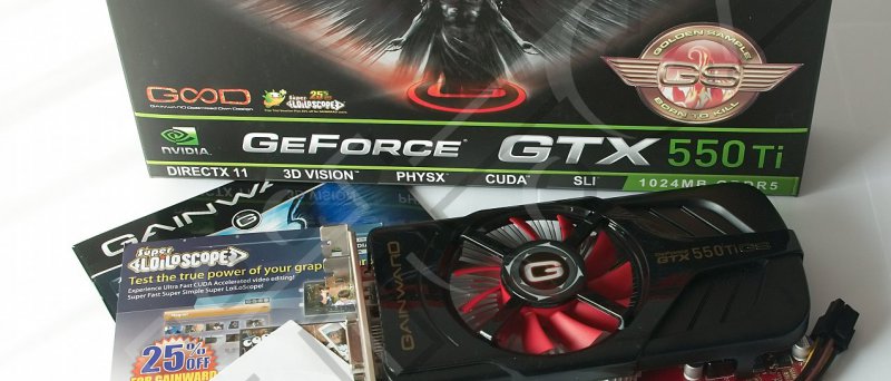 Gainward GeForce GTX 550 Ti Golden Sample: obsah balení