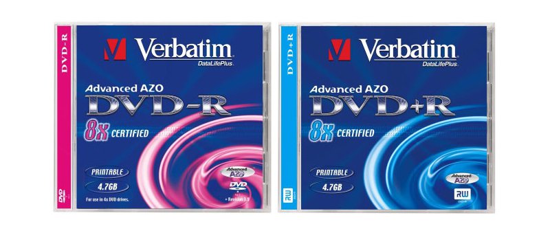 Verbatim 8x DVD-R a DVD+R