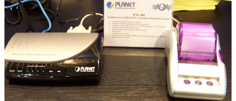 WSG-401 - WiFi hotspot Planet s tiskárnou účtu za připojení