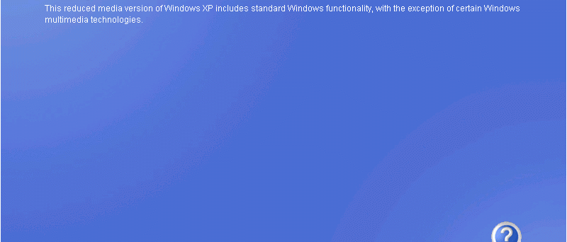 Windows XP RME: Setup Windows XP RME: Setup