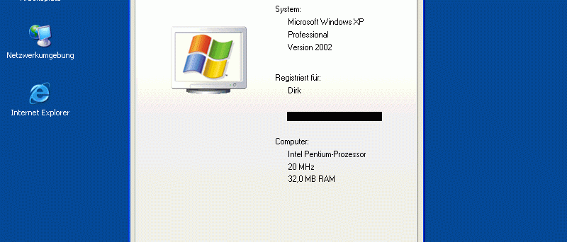 Windows XP na 20MHz Pentiu