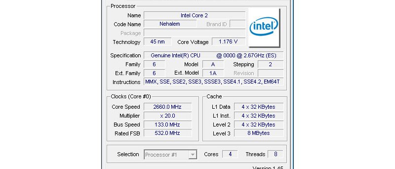 CPU-Z: Intel Nehalem