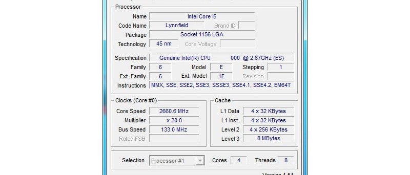 CPU-Z: Core i5