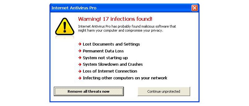 Internet Antivirus Pro - falešný antivir