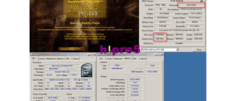 hipro5 - rekord v Aquamarku s MSI N260GTX Lightning na 1,1GHz