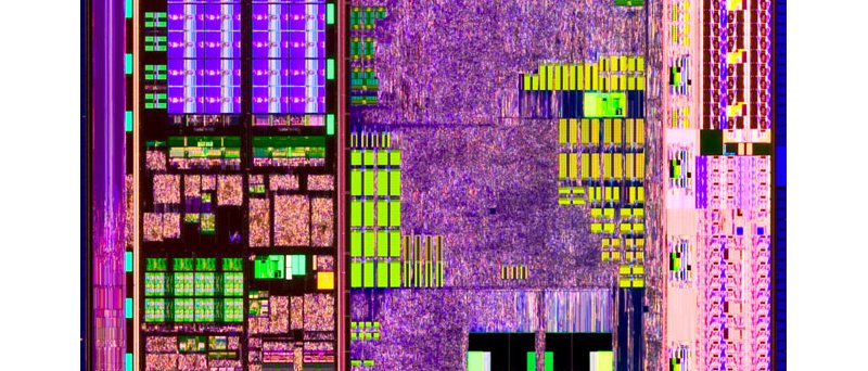 Jednojádrový Intel Atom N450 / D410 - snímek křemíku