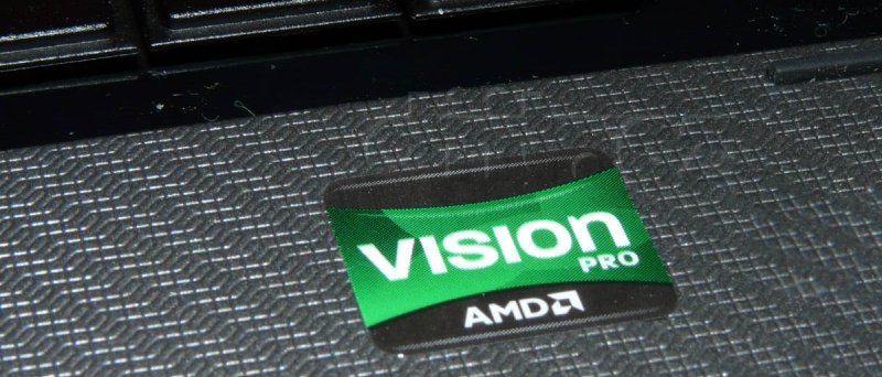 Štítek AMD Vision na notebooku
