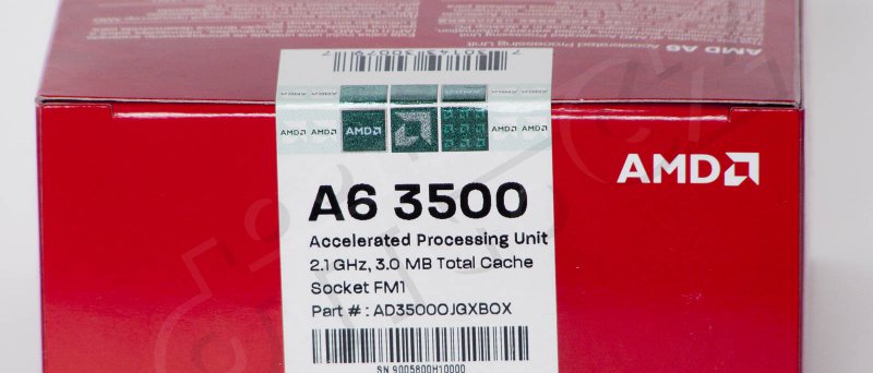 AMD A6-3500 box - štítek