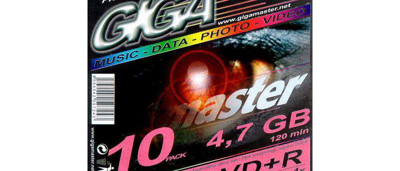 DVD+R GIGA master High Quality - zepředu