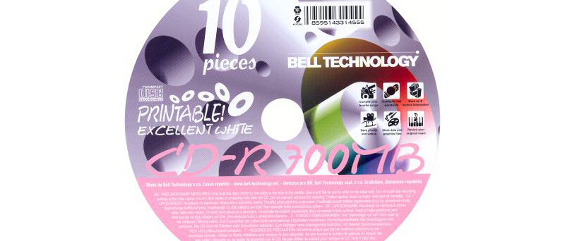 CD-R 80 Bell Technology printable 52× cake front