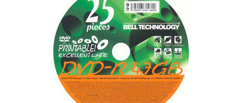 DVD-R Bell Technology Printable! excellent white - zepředu