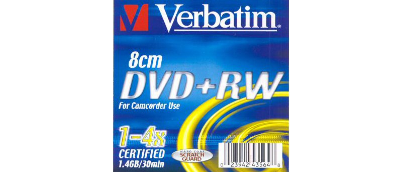 DVD+RW Verbatim For Camcoder Use Scratch Guard - zepředu