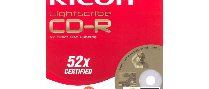 CD-R Ricoh LightScribe 1.2 - zepředu