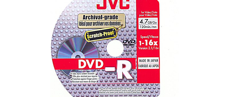 DVD-R JVC Archival-grade Scratch-Proof - zepředu