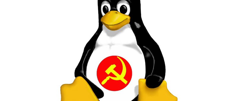 ruský tučňák - logo Linux se srpem a kladivem