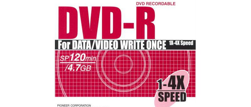 DVD-R Pioneer 4x speed ver.2.0 - zepředu