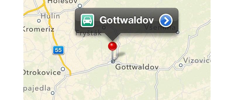 Apple maps Gottwaldov