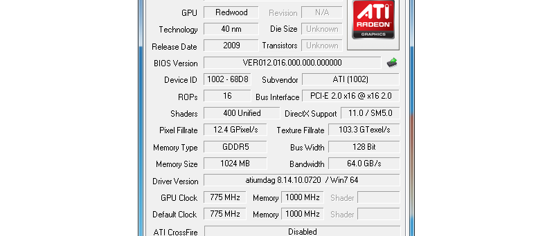 ATI Radeon HD 5670 , GPU-Z