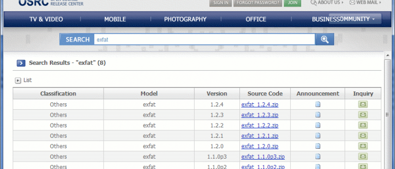 Samsung exFAT open-source